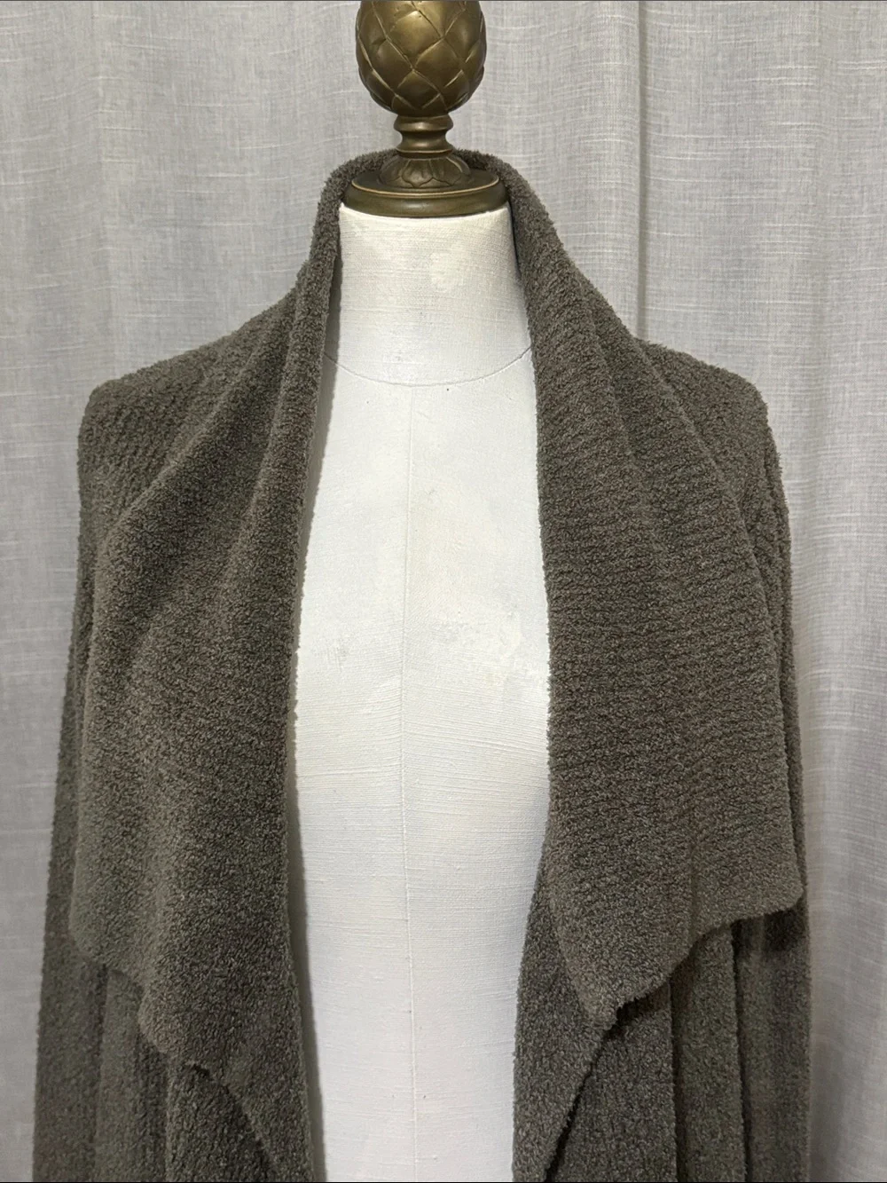 Barefoot Dreams-Sz L-Cozy Chic Lite Wrap Sweater-Open Front-Gray-EUC